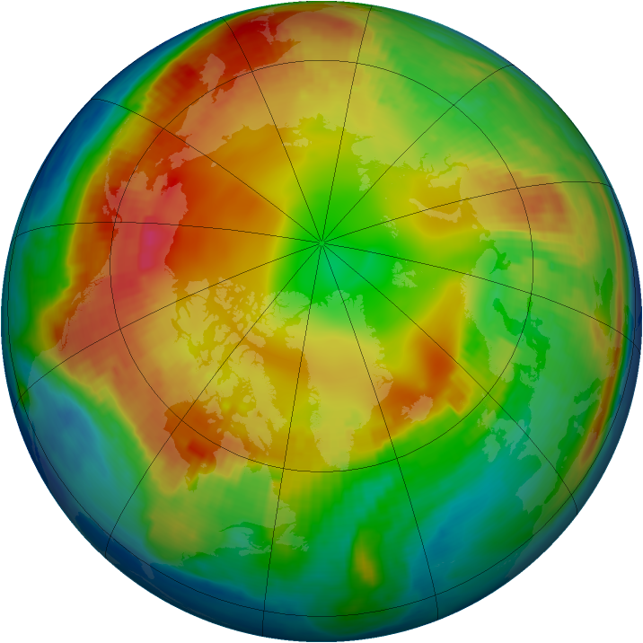 Arctic ozone map for 04 February 1999